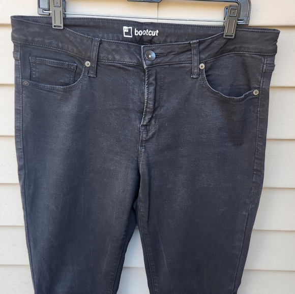 JCP Black Bootcut Jeans Solid Casual Cotton Blend - Picture 3 of 15